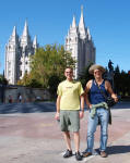 In front of the Mormon Temple
